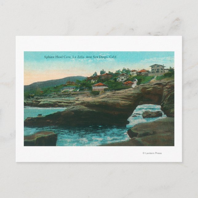 Carte Postale Vue de la grotte Sphinx HeadLa Jolla, CA (Devant)