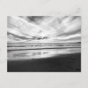 Carte Postale Vue de la plage en noir et blanc