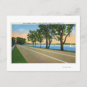 Carte Postale Vue de la route Hwy 5 sur le lac Seneca