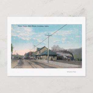 Carte Postale Vue de la rue principale de Union DepotLewiston, I