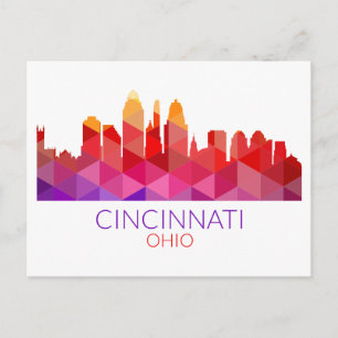 Carte Postale Vue de la ville du paysage géométrique   Cincinnat