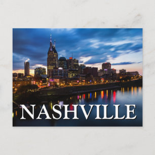 Carte Postale Vue de la ville la nuit   Nashville, Tennessee