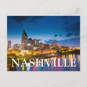 Carte Postale Vue de la ville la nuit   Nashville, Tennessee