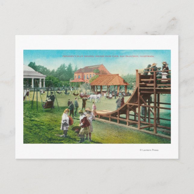 Carte Postale Vue de l'aire de jeux pour enfants (Devant)