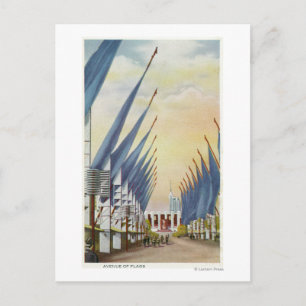 Carte Postale Vue de l'Avenue des drapeaux, Salon mondial de 193