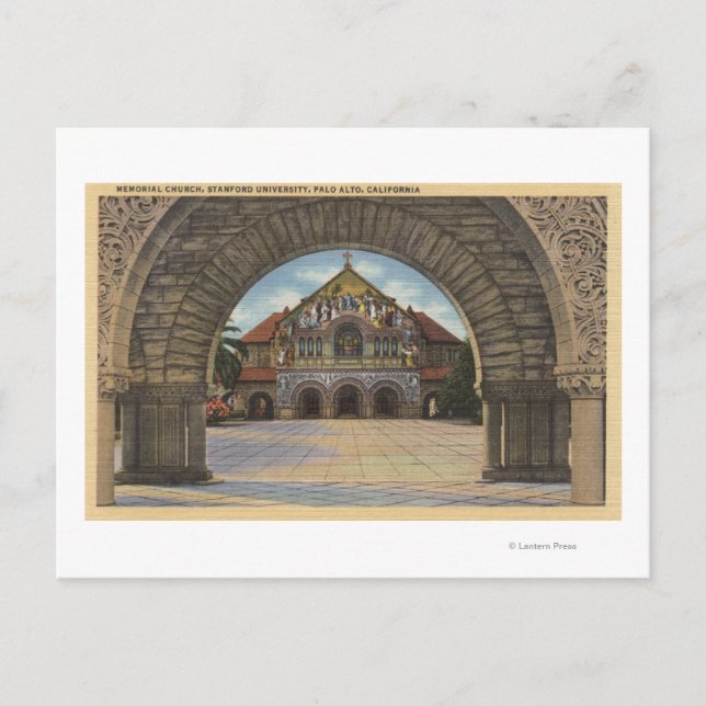 Carte Postale Vue de l'église Memorial, Stanford U. (Devant)