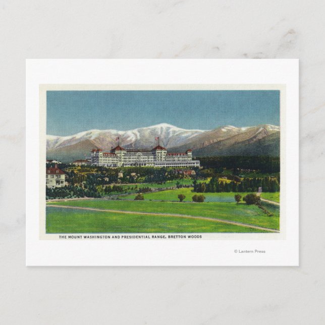 Carte Postale Vue de l'hôtel Mt Washington, chaîne présidentiell (Devant)