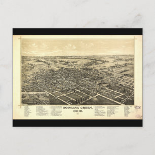 Carte Postale Vue de l'oeil d'oiseaux de Bowling Green Ohio (188