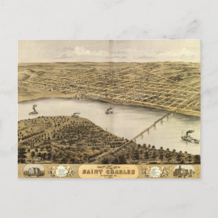 Carte Postale Vue de l'oeil d'oiseaux de Saint Charles, Missouri