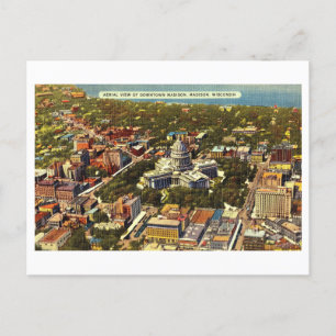 Carte Postale Vue de l'oeil d'oiseaux du Capitole à Madison, Wis