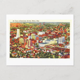Carte Postale Vue de l'Oiseau d'Akron, Ohio, Vintage voyage