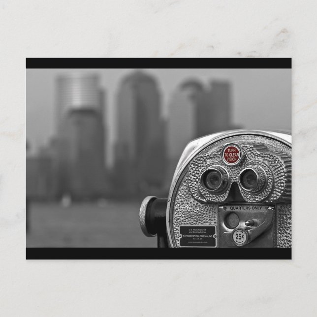 Carte Postale Vue de Manhattan noir et blanc (Devant)