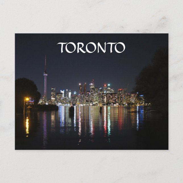 Carte Postale Vue de nuit de Toronto d'île de Toronto (Devant)