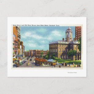 Carte Postale Vue de rue principale de State Street & Old State