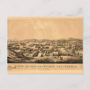 Carte Postale Vue de San Francisco, Californie (1850)