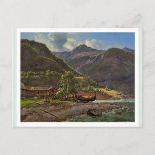 Carte Postale Vue de Skjolden à Lyster, Norvège 1843 JCC Dahl