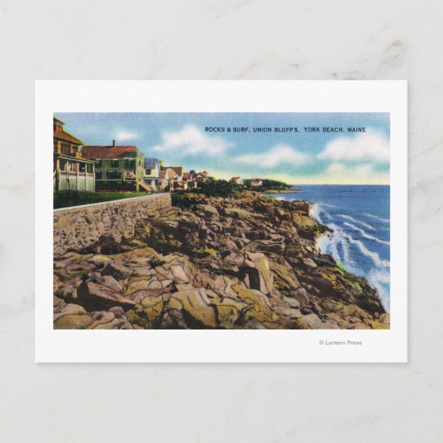 Carte Postale Vue de Union Bluffs Rocks et Surf à York (Devant)
