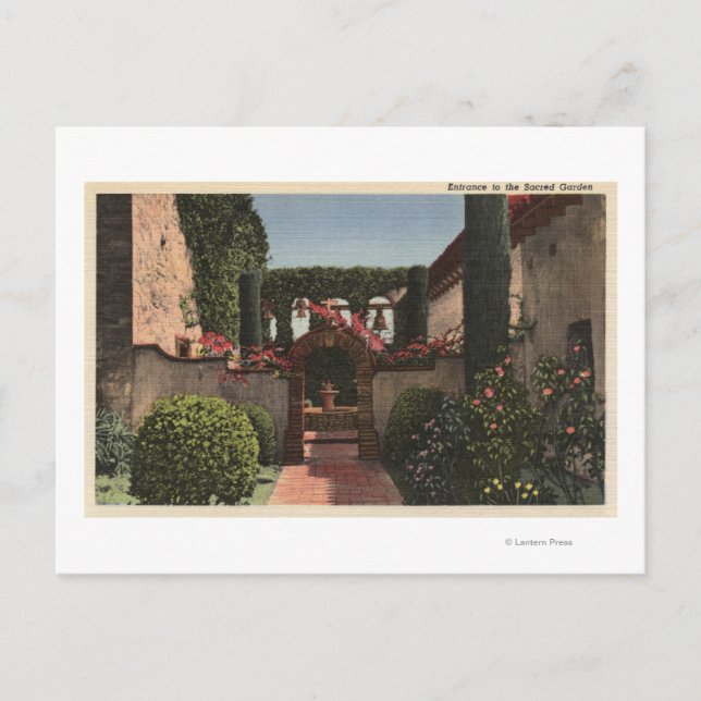 Carte Postale Vue d'entrée du Jardin Sacré (Devant)