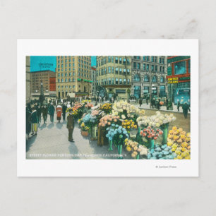 Carte Postale Vue des fournisseurs de fleurs de rue