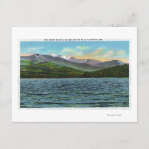 Carte Postale Vue des montagnes enneigées depuis la route du lac