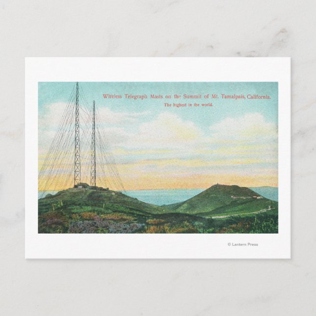Carte Postale Vue des tours télégraphiques sans fil (Devant)