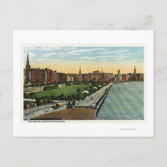 Carte Postale Vue du bassin de la rivière Charles et de l'esplan (Devant)