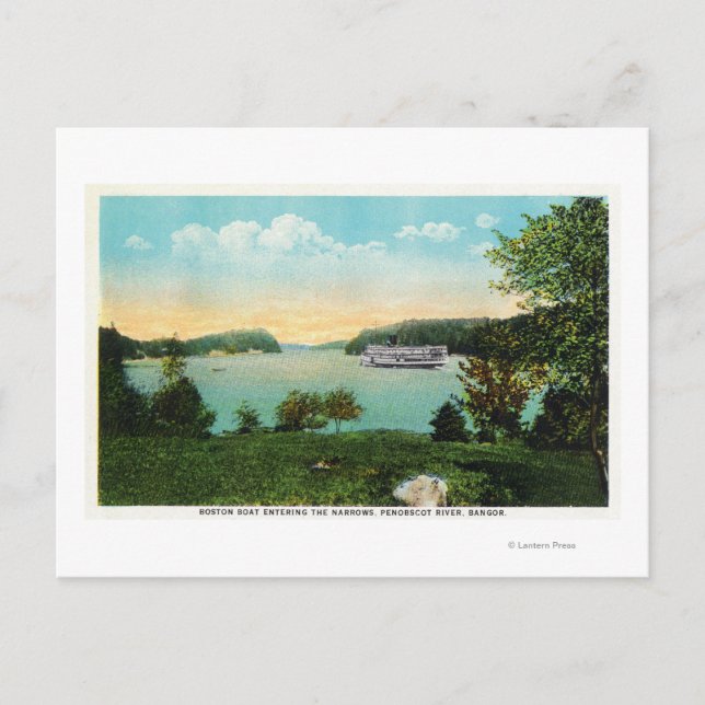 Carte Postale Vue du bateau de Boston entrant dans les Narrows (Devant)