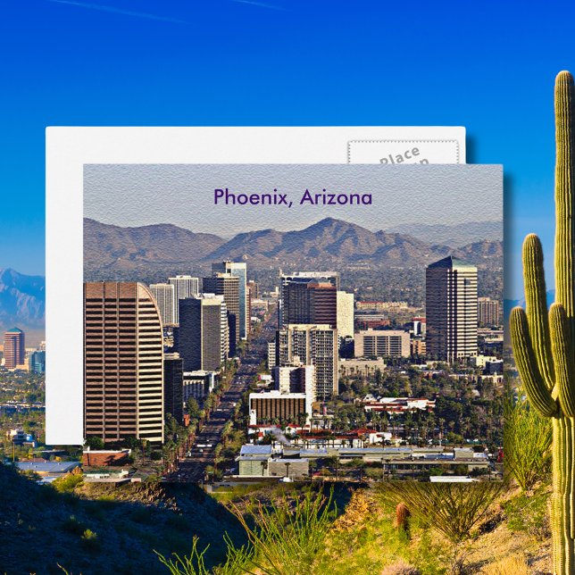 Carte Postale Vue du centre de Phoenix, Arizona (Downtown View of Phoenix, Arizona Postcard)