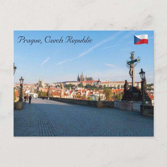 Carte Postale Vue du Château depuis le pont Charles à Prague (Devant)