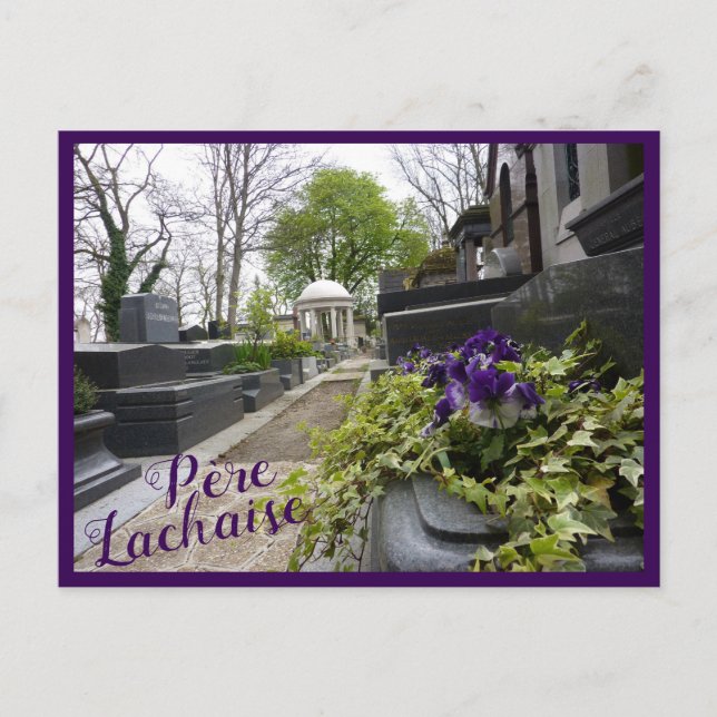 Carte Postale Vue du cimetière avec texte (Devant)