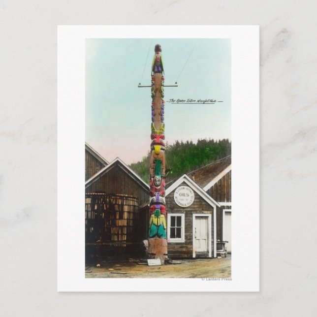 Carte Postale Vue du Corbeau TotempoleWrangell, AK (Devant)