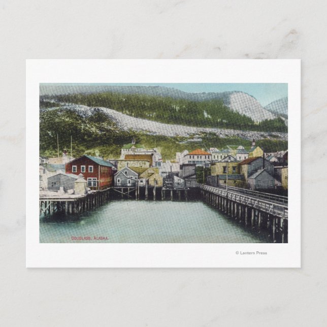 Carte Postale Vue du front de mer et de la villeDouglass, AK (Devant)