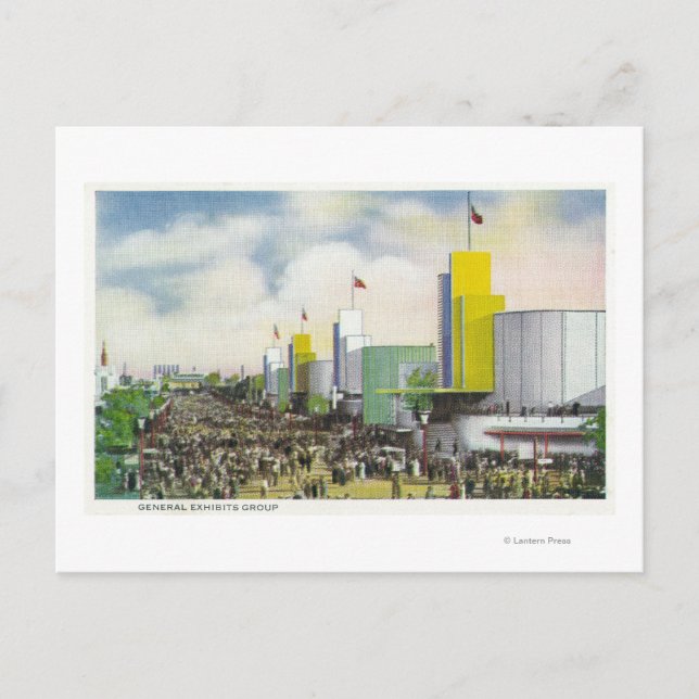 Carte Postale Vue du groupe des expositions générales (Devant)