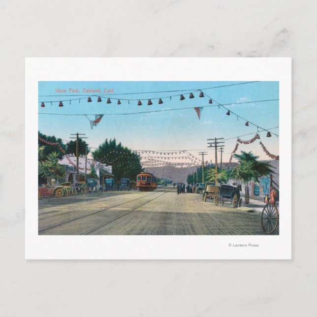 Carte Postale Vue du parc Idora de StreetOakland, CA (Devant)