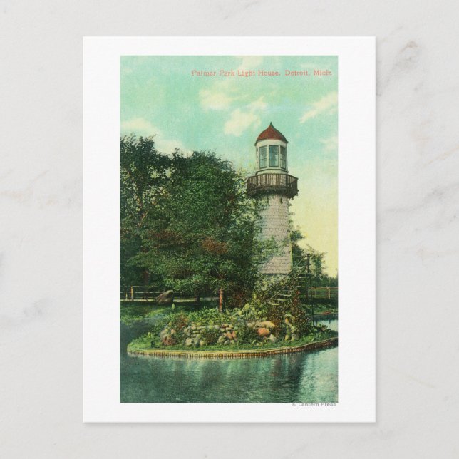 Carte Postale Vue du phare de Palmer ParkDétroit, MI (Devant)