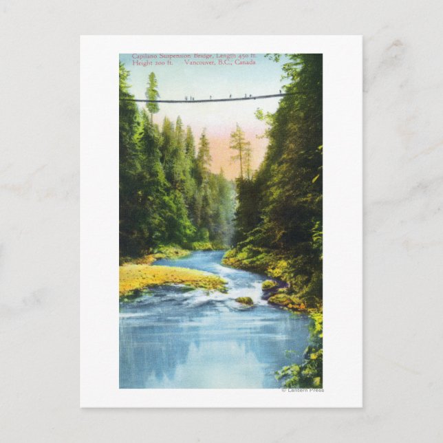 Carte Postale Vue du pont de suspension Capilano n° 2 (Devant)