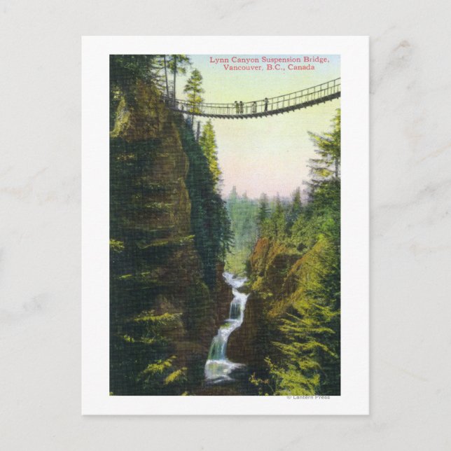 Carte Postale Vue du pont de suspension de Lynn Canyon (Devant)