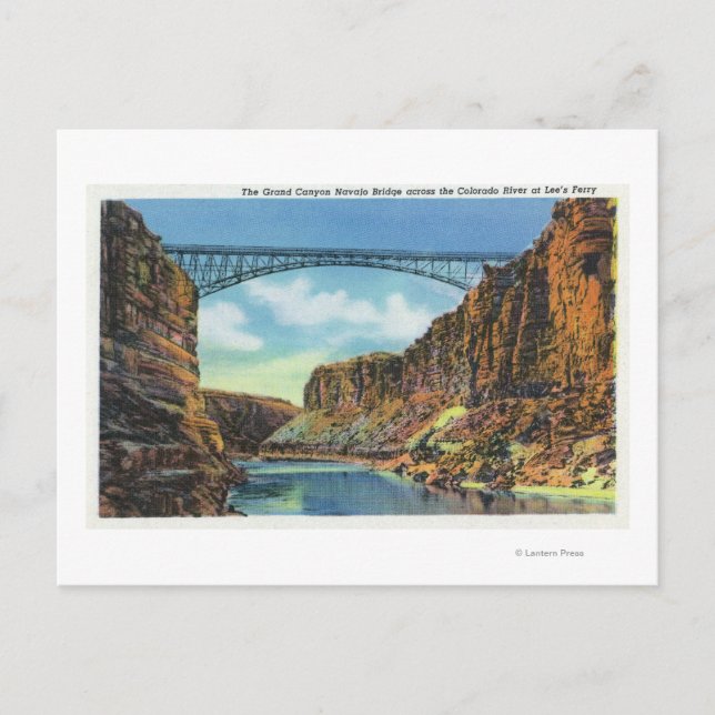 Carte Postale Vue du pont Navajo au ferry Lee's (Devant)
