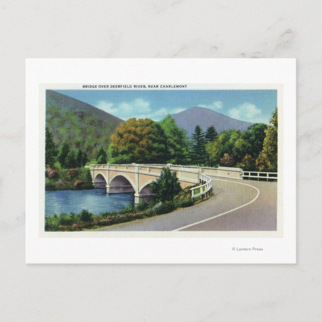 Carte Postale Vue du pont sur la rivière Deerfield (Devant)