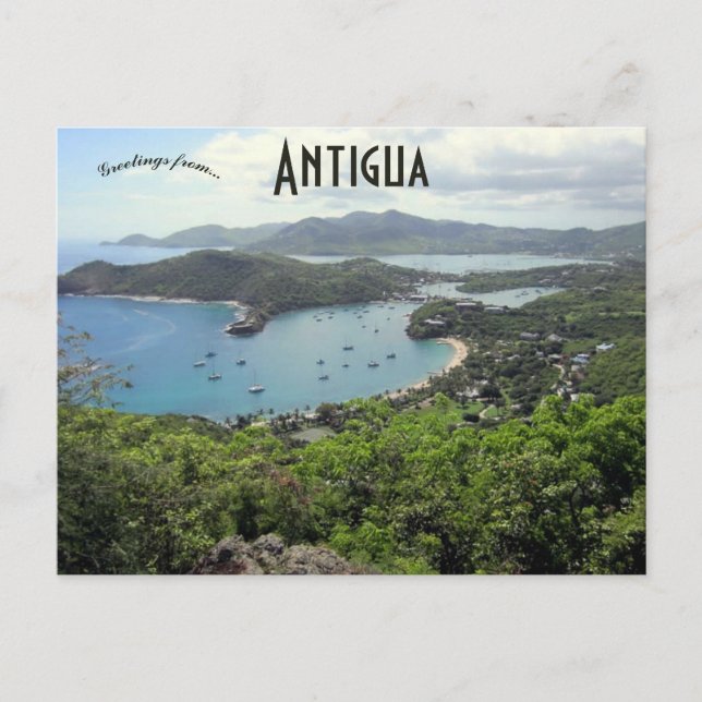 Carte Postale Vue du port anglais à Antigua (Devant)