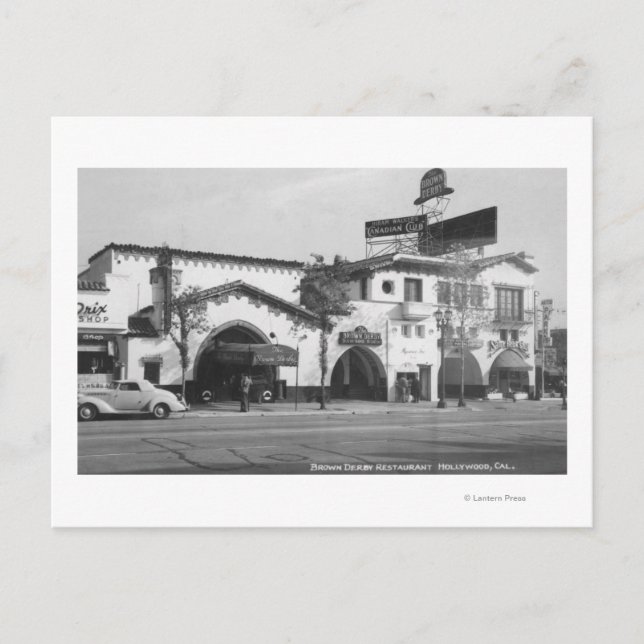 Carte Postale Vue du restaurant Hollywood, CA Brown Derby (Devant)