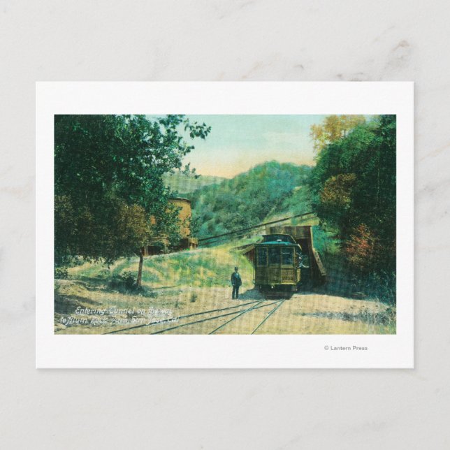 Carte Postale Vue du train entrant du tunnel à Alum Rock (Devant)