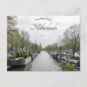 Carte Postale Vue d'un canal à Amsterdam Pays-Bas