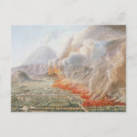 Vue d'une éruption du mont Vésuve qui a commencé l