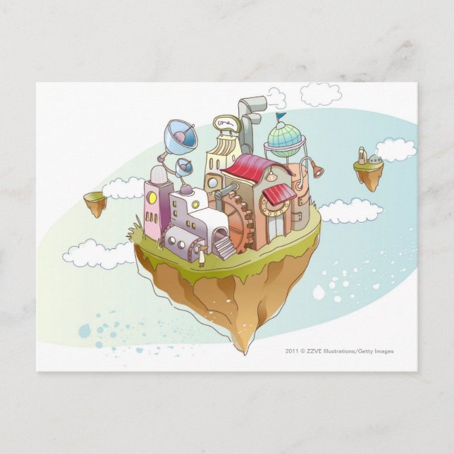 Carte Postale Vue d'une illustration abstraite colorée (Devant)