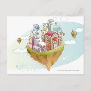 Carte Postale Vue d'une illustration abstraite colorée