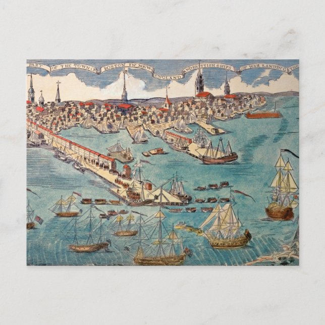 Carte Postale Vue d'une partie de la ville de Boston (Devant)