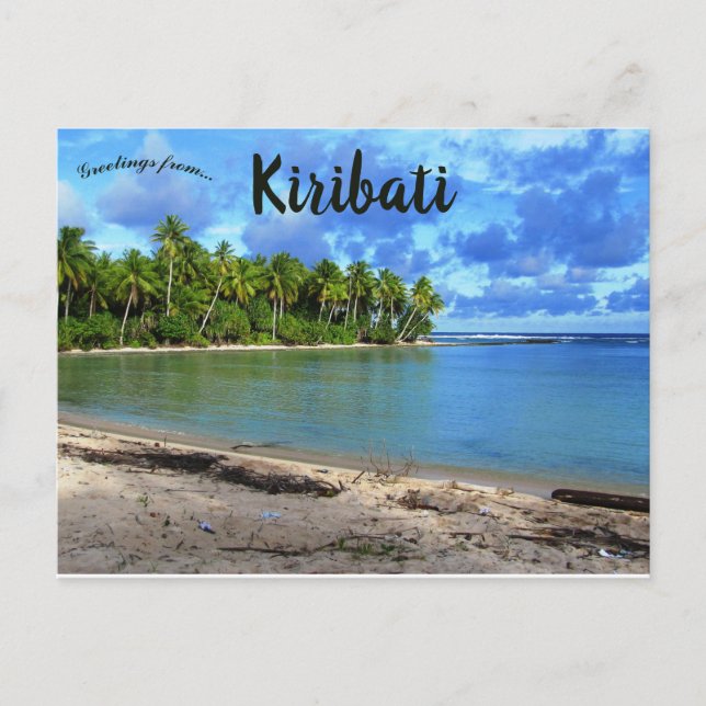 Carte Postale Vue d'une plage à Butaritari Kiribati (Devant)