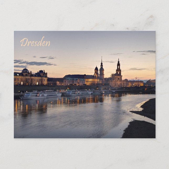 Carte Postale Vue Elbe de Dresden (Devant)