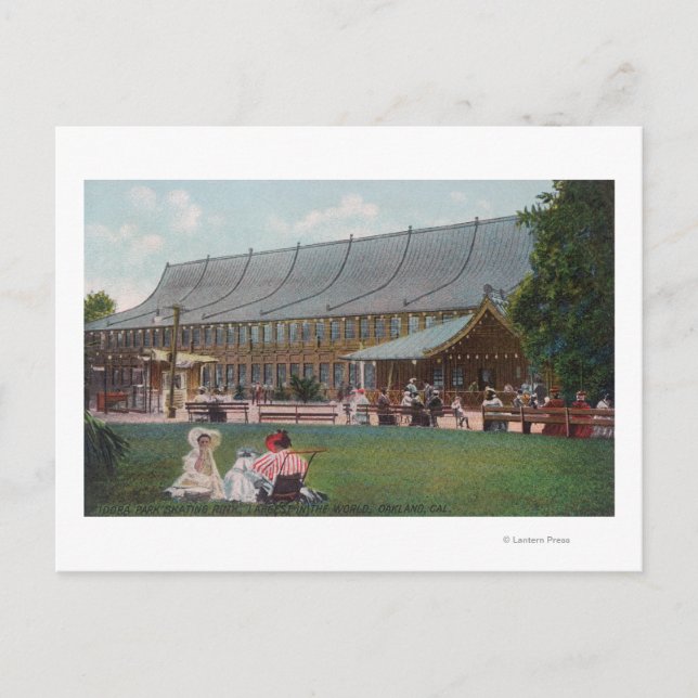 Carte Postale Vue extérieure de la patinoire du parc Idora (Devant)